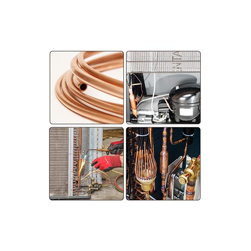 uxcell Refrigeration Tubing, 1/8" OD x 4.9Ft Length Copper Tubing