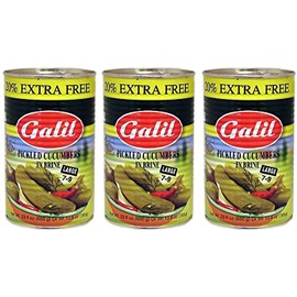 Pickled Cucumbers in Brine, Large Pickles, + 20% Extra, 23oz Cans (Pack of 3, Total of 69 Oz)