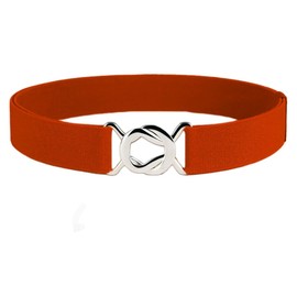 Dorchid Adjustable Stretch Belt No Show Flat Buckle Women Belts for Dresses Jeans Pants Casual Belts Fits waist upto 50 Inch (Red, Suit for US Size 16+)