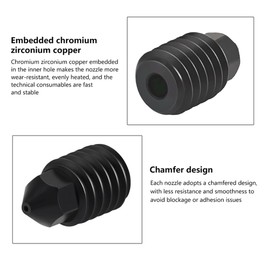 2 Pack Hardened Steel Nozzles, High-Temperature Nozzle for X1/C P1P/S Upgraded Kobra 3/S1 Comb 3D Printer (0.6mm)