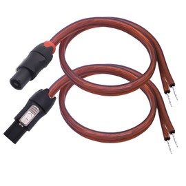 YARCHONN Speakon Speaker Bare Wire Cable Open End, Speakon Connector Adapter to Pigtail Wire, 1.64FT Speaker Wire Audio Cord to Speakon connector Twist Lock for Audio Devices (2pcs) (Male Plug)