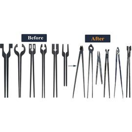 Alvade 6 Set DIY Rapid Tongs Bundle Set Six Type of Tong Bundles Set Comes with 7 Stainless Steel Rivet for Blacksmith Beginner