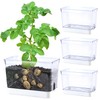 Oliz Self Watering Planters - 4 Pack Rectangular Clear Plant