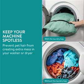 Navaris Pet Laundry Bag - Pet Hair Catcher for Washing Machine to Prevent Dog or Cat Fur Buildup - Wash Bags for Pet Towel, Blankets, Bed, or Bedding - Medium