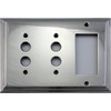 Polished Nickel Deco Step Style 3 Gang Combination Switch Plate
