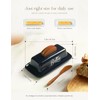 Black Butter Dish with Lid and Knife，Black Butter Tray，Ceramic Butter