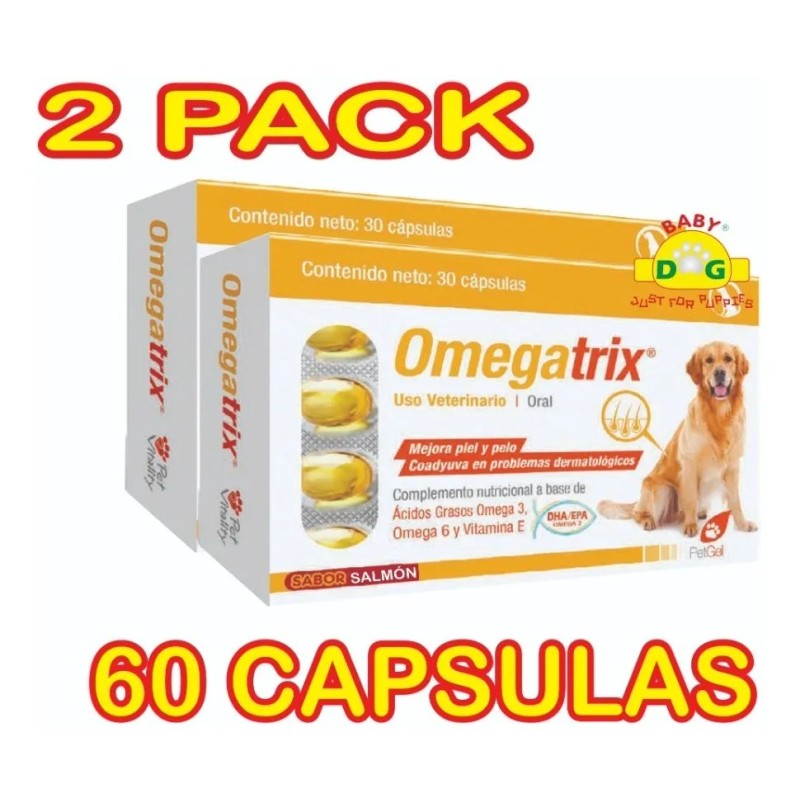 Omegatrix Suplementos P/ Perro 2 Pack Omegas 3y6 Vitaminas