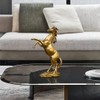 FUNSXBUG Gold Horse Statue Figurines - Resin Standing Fighting Horse