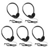Snblzhef 5PCS Classroom Headphones Kids Headphones 3.5mm Audio Headset for