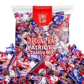 Patriotic Party Candy Mix | 3-Pound Bag, About 180 Pieces | Popping Rocks, Lollipops, Peppermint Drops