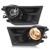 HECASA Pair Fog Light+Fog Light Bezel Compatible with 2010-2012 Ford