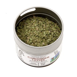 Cilantro / Coriander Leaves - Non GMO Project Verified - Packed In Magnetic Tins | Sustainable - Grown in USA - All Natural - Not Irradiated - Crafted By Gustus Vitae | 0.3 Oz Net Weight