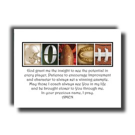 Football Coaches Prayer Gift, Football Gift for Coach, 8x10 PRINT on photo paper