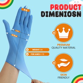 Bundaloo Kids Disposable Gloves for Ages 4-10, Ideal for Crafting, Painting, Gardening, Cleaning, Cooking, – 100 Pieces (50 Sets) (XS)