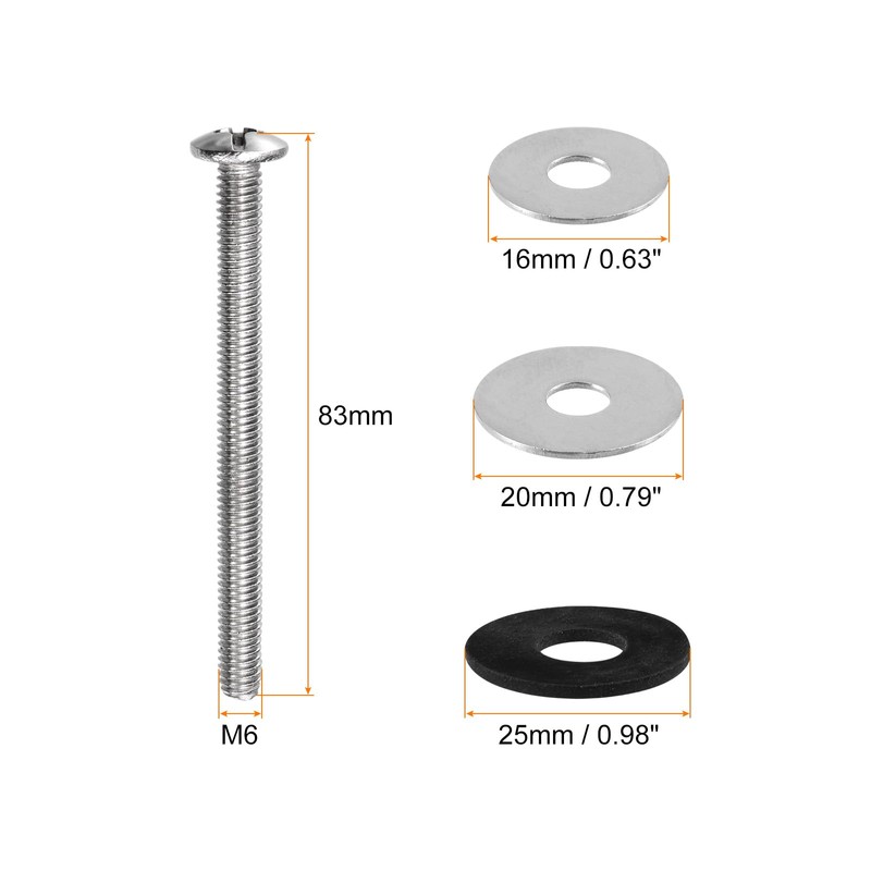 QUARKZMAN Set of 4 Toilet Seat Hinge Bolt Kit Toilet