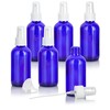 JUVITUS 4 oz Cobalt Blue Glass Boston Round Bottle with