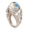 Gixaxak Angel Wings Moonstone Zircon Full Diamond Ring Natural Moonstone