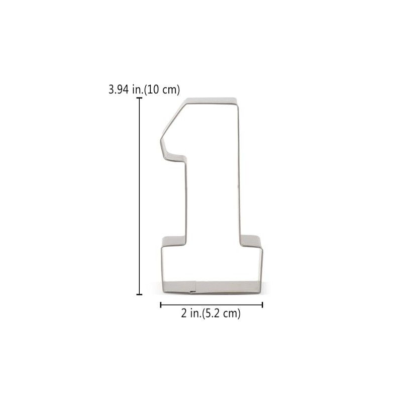 LILIAO Number One #1 Cookie Cutter, 3.93", Stainless Steel