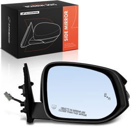 A-Premium Passenger Side Power Door Mirror - Compatible with Toyota Highlander 2014-2019 - Heated Manual Folding Black Outside Rear View Mirror with Signal Puddle Light and Blind Spot Detection