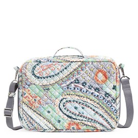 Vera Bradley Estuche organizador de maquillaje de algodón para mujer, Citrus Paisley - Algodón reciclado, Talla unica