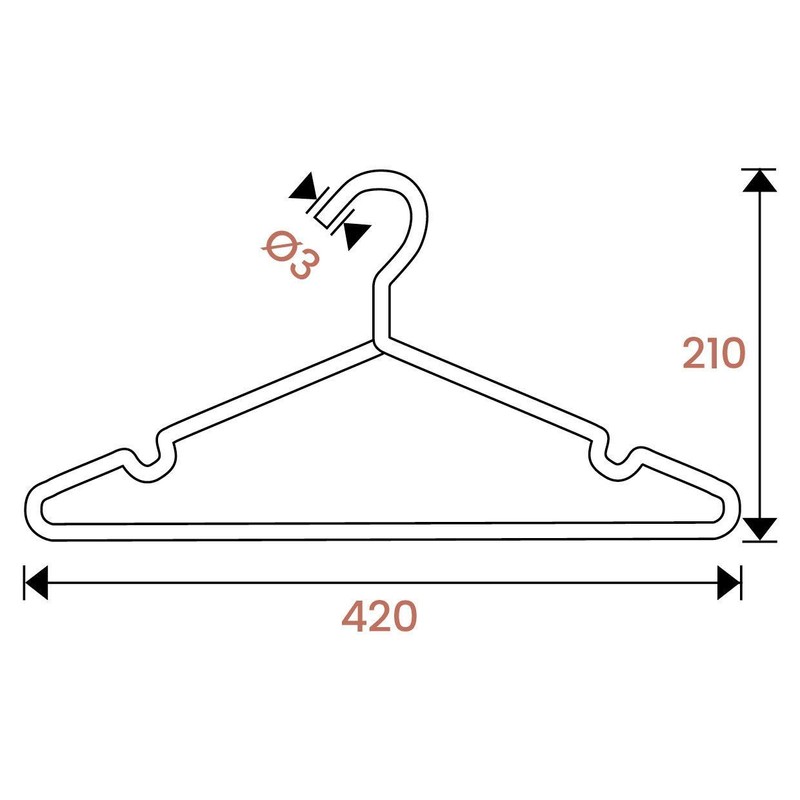 Design Clothes Hangers Made of Sturdy Metal - Pack of