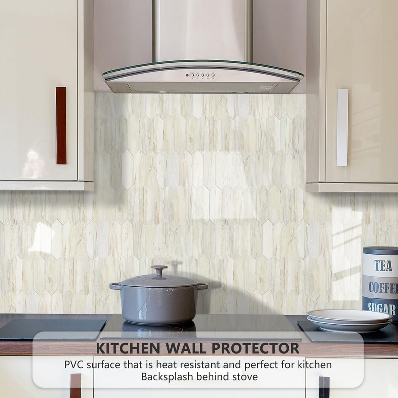 Vamos Tile Glossy Wood Grain Backsplash Tile Peel and Stick,