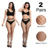 CHRORINE 2 Pack Fishnet Stockings Women High Waist Tights 2