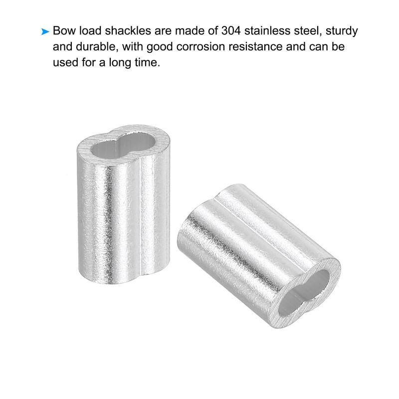 PATIKIL 1/8" / 3 mm Aluminum Crimping Loop Sleeves, 20Pcs