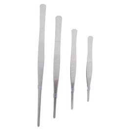 Gatuida 4pcs Stainless Steel Pin Bone Tweezers Long Manicure Tweezers Serrated Tip and Blunt Tip Daily Garden Tool