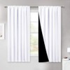 NICETOWN Pure White 100% Blackout Lined Curtains, 2 Thick Layers