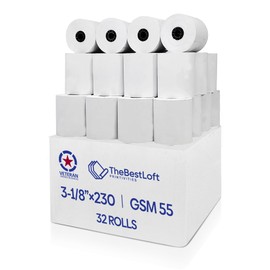 3-1/8" x 230' Thermal Paper Receipt Rolls - 32 Pack Thermal Paper, Receipt Paper, Thermal Printer Paper, Thermal Receipt Paper for Clover Flex, EPSON, Square, Star Micronics, TMH, TMU TSP100 & More