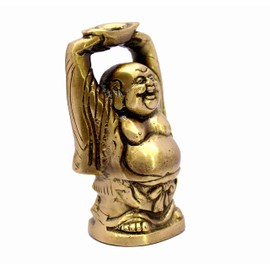 Esplanade Laughing Buddha Statue for Money, Wealth & Good Luck, Brass Home Decor Item for Living Room, Office Table or Desk, Shelf, Feng Shui Showpiece, Idol & Figurine, House Warming Gift