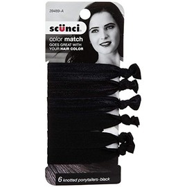 Scunci Knot Ponytailers, Black