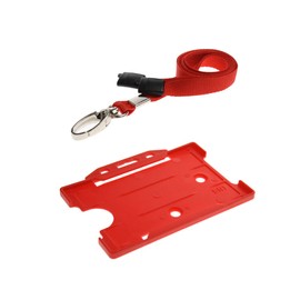 ID Card It ID Card Holder and Lanyard Neck Strap with Metal Clip - Red (20)