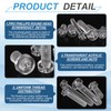 sourcing map 50Pcs Clear Acrylic Screws, M2x4mm PC Plastic Phillips