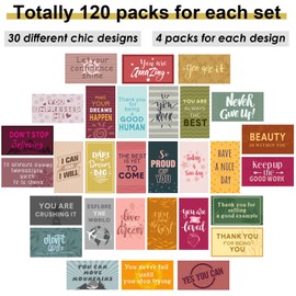 Outus 120 Pcs Motivational Encouragement Quote Cards Inspirational Kindness Appreciation Gratitude Business Cards Encouragement Mini Note Cards, 30 Styles, 3.5 x 2 Inch(Retro Style)