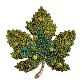 GFM® Exquisite Maple Leaf Brooch with Sparkling Rhinestones for Christmas, Valentine's Day, Mother's Day, Wedding Anniversary, Birthday (Brch-DMT-MPL), Metal