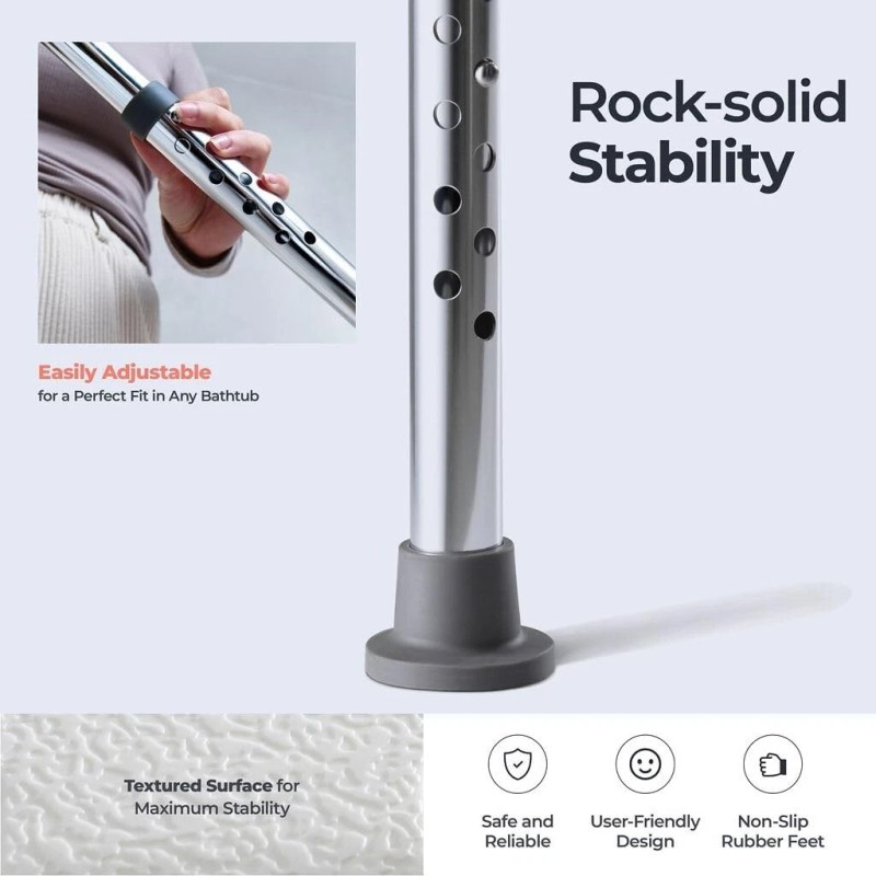Medical King Sliding Shower Transfer Bench, Adjustable Height, Holds Up