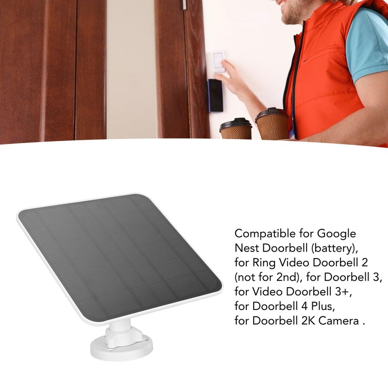 Solar Panel for Nest Doorbell, for Ring Video Doorbell 2/3,