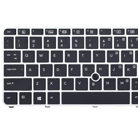 Replacement Keyboard for HP Elitebook 840 G3 848 G3, Elitebook 745 G3 745 G4 Series Laptop with Backlit Silver Frame, US Layout