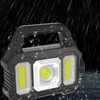 Solar Outdoor Flashlight Portable Rechargeable Super Bright Waterproof Multifunction Work