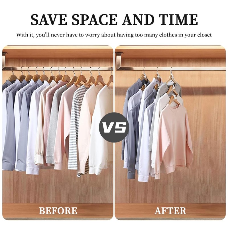 Pack of 50 Clothes Hangers, Space-saving, Clothes Hangers, Connecting Hooks,