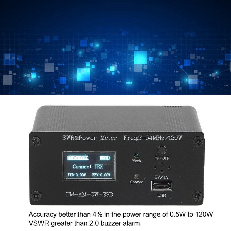 Standing Wave Meter Digital Display USB Charging 50Ω HF Shortwave