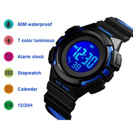 CakCity Kids Watches Digital Outdoor Sport Waterproof Electrical EL-Lights Watches with Alarm Luminous Stopwatch Casual Military Child Wrist Watch Gift for Boys Girls Ages 5-10