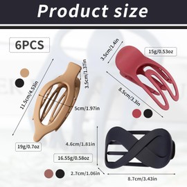 couduan 6 Pcs Hair Claw Clips,Flat Claw Clip,Claw Clips Women,Claw Clip Set,Hair Clips,French Hair Clip,Suitable For Fine Hair,Thick Hair,Short Hair,Long Hair（3 Styles）