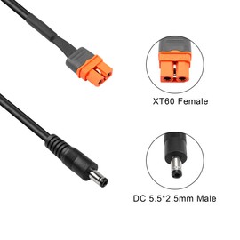 PNGKNYOCN DC 5.5x2.5mm to XT60 Power Cable，1M/3FT 14AWG DC 5.5mm X 2.5mm Male to XT60I (2+1) with Signal Pin Female Adapter Cable（XT60 to DC5525）