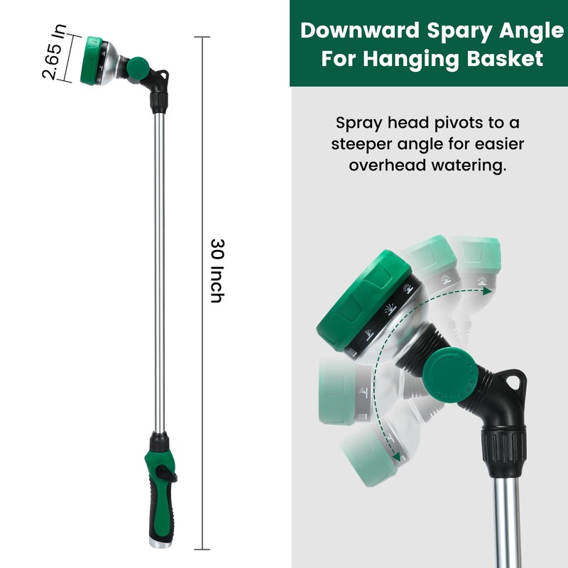 Seatern Watering Wand for Garden Hose, 30 Inch, 10 Spray