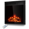 COSTWAY Electric Fireplace Inset 22.5-Inch Wide, 1500W Recessed and Freestanding Electric Log Set Heater with Remote Control, Adjustable Flame Brightness, Inserted Decorative Fireplace for Home