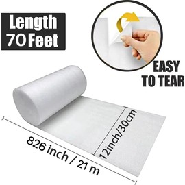 12"x 140'Foam Wrap Rolls for Moving Packing Foam Roll Packing Materials Shipping Packing Moving Supplies, Thick Cushion packaging wraps for Protect Glasses,Fragile Items,Dishes (2 PACK-30 * 25M)