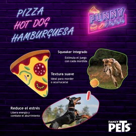 Fancy Pets Juguete para Perro en Forma de Pizza con Squeaker Funny Food